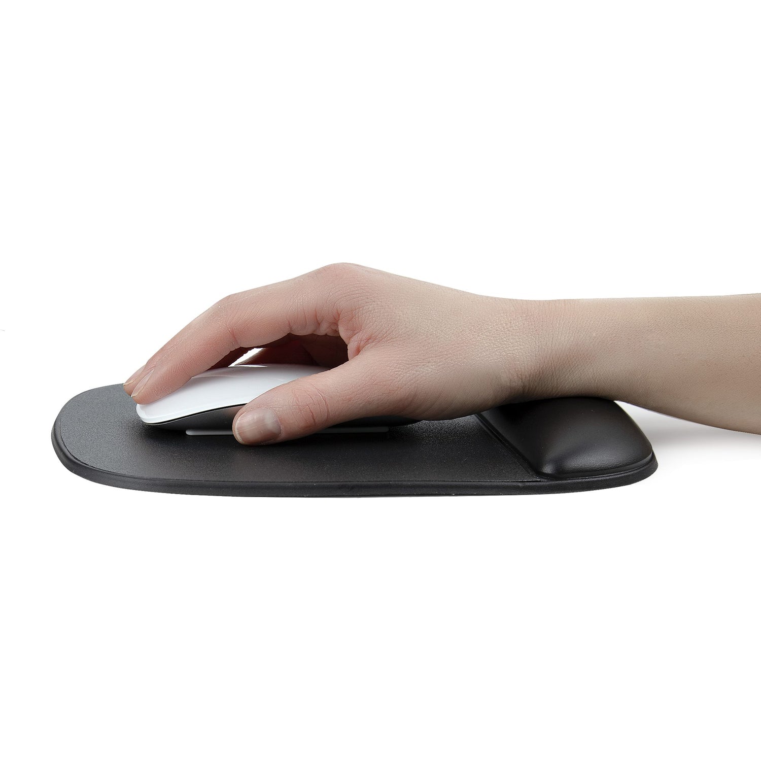 Comfortable mouse pad with wrist rest.