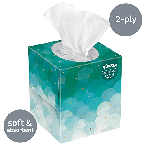 Kleenex Professional Facial Tissue Cube for Business (21271), Upright Face Tissue Box, 6 Boxes of 95 sheets (Pack of 570)