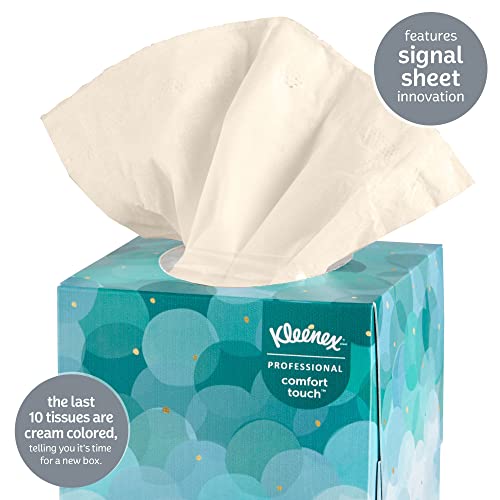 Kleenex Professional Facial Tissue Cube for Business (21271), Upright Face Tissue Box, 6 Boxes of 95 sheets (Pack of 570)