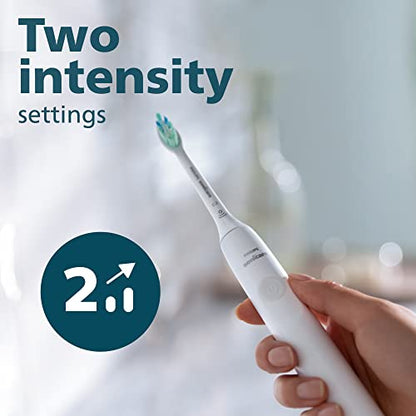 PHILIPS Sonicare 4100 Power Toothbrush, Rechargeable Electric Toothbrush with Pressure Sensor, White HX3681/23