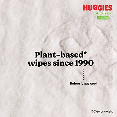 Huggies Natural Care Sensitive Baby Wipes, Unscented, Hypoallergenic, 99% Purified Water, 12 Flip-Top Packs (768 Wipes Total), Packaging May Vary