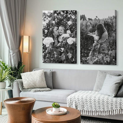 Custom Canvas Prints with Your Photos, Personalized Photo to Canvas Wall Art Prints for Family, Wedding, Anniversary, Baby, and Pet Pictures - 20x16 Inch