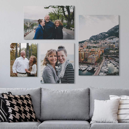 Custom Canvas Prints with Your Photos, Personalized Photo to Canvas Wall Art Prints for Family, Wedding, Anniversary, Baby, and Pet Pictures - 20x16 Inch