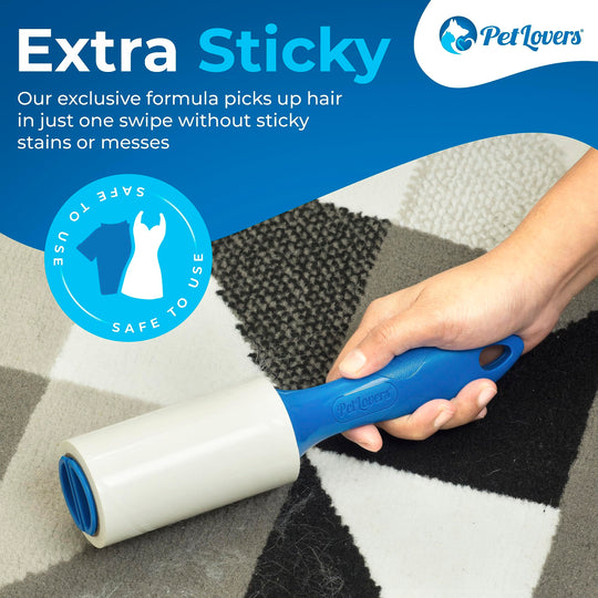 PetLovers Extra Sticky Lint Roller Mega Value Set 450 Sheets for Pet Hair Removal, Dog and Cat Lint Remover 5 Pack